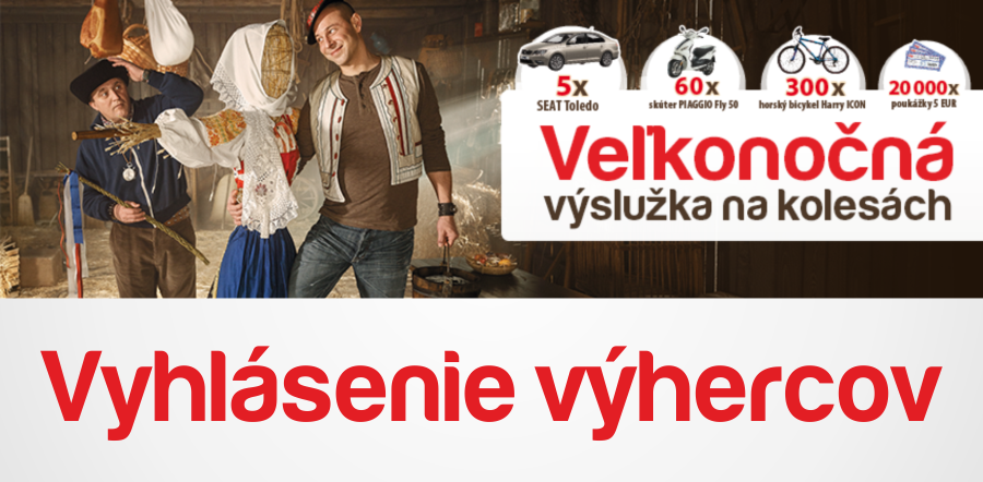 Veľkonočná výslužka na kolesách - výhercovia